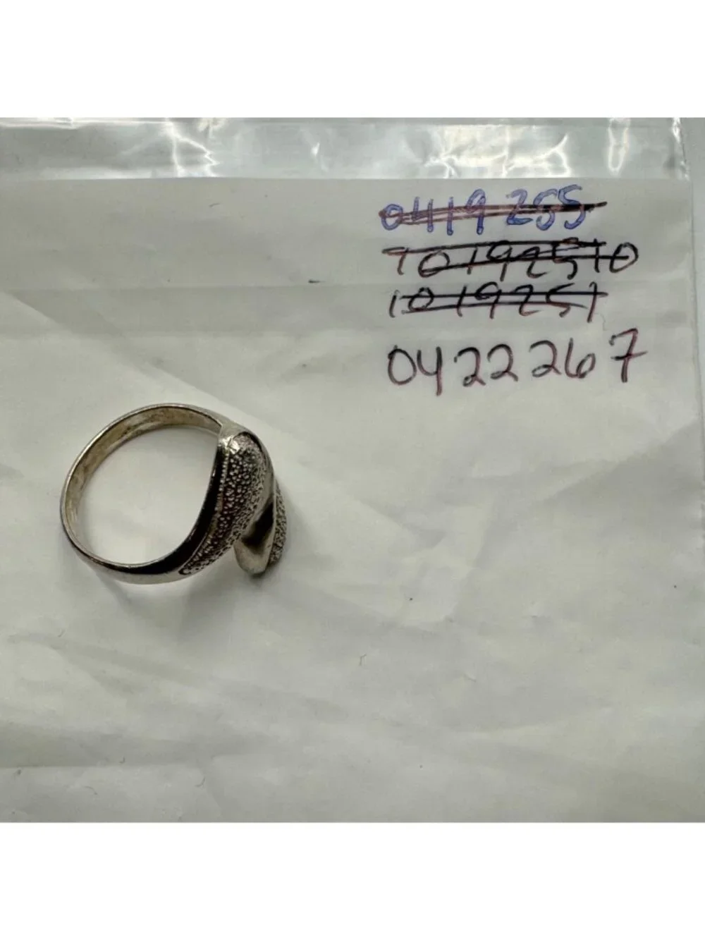 Modernist Textured Twist Design Ring Sterling Silver 925 Size 4.75